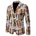 thumbnail image 1 of Awdenio Men's Autumn And Winter Casual Ethnic Style Print Stitching Slim Suit Jacket, 1 of 6