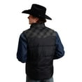 thumbnail image 2 of Stetson Western Vest Mens Plaid Cargo Pocket Black 11-097-0541-0715 BL, 2 of 2