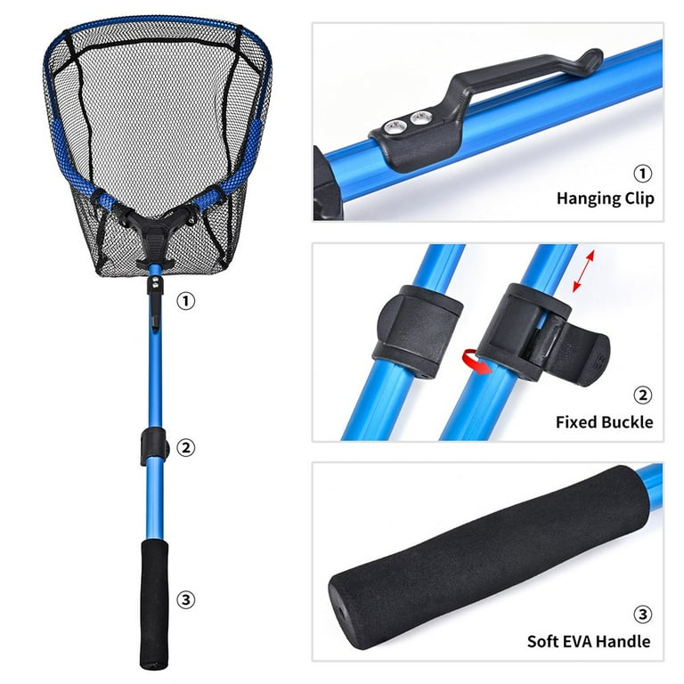 Fanjie 2 Sections Retractable Folding Fishing Net 107Cm Landing Net For  Bird Fishing Pond Floats Aluminum Alloy Accessories - Walmart.com