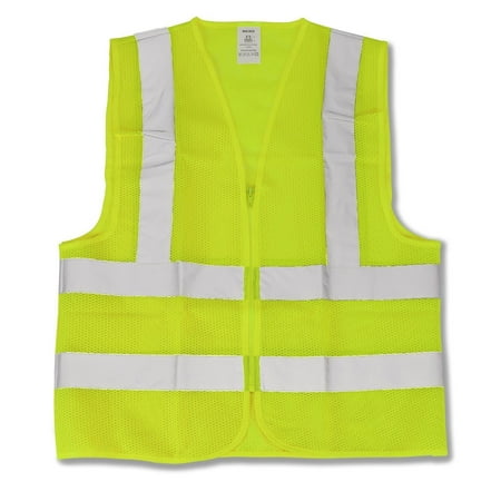 Neon Green Safety Vest - Neiko 53940A Neon Yellow ANSI Approved Safety Vest Medium