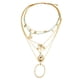 thumbnail image 1 of 1 collar geométrico con forma de girasol para mujer (dorado), 1 of 7