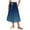 Dark Blue, variant on Womens Summer Gradient Print Long Skirts Elastic Waist Drawstring Pleated Flowy Midi Skirts Beach Vacation Skirts for Women Dark Blue XXL