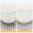 thumbnail image 4 of AOWOO 8-Piece Absorbent Polyester Minimalist Vintage Coaster Set, Gray Stripes Dots, 4 of 7
