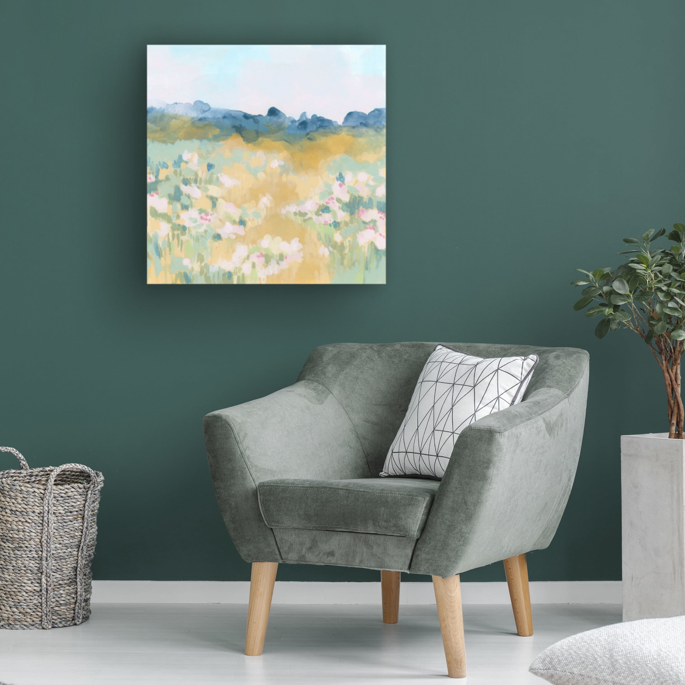 Trademark Fine Art June Erica Vess Ochre Flower Field I Canvas Wall Art