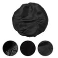 thumbnail image 3 of Gorro de Ducha Sólido Durable para Mujeres de Unique Bargains para Baño, Vacaciones, Hotel, Viaje, Satén EVA Negro, 3 of 3
