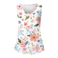 thumbnail image 5 of Womens Summer Tops Gsakboxl 2026 Women Summer Plus‑Size Loose‑Fit Floral Printed Sleeveless Tank Top Trendy Neck Casual Basic Tee Pink3 3XL, 5 of 5