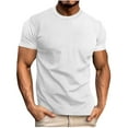 thumbnail image 2 of Xihbxyly Men's T-Shirts Stretch Classic Tshirts Crew Neck Short Sleeve Soft Fitted Tees Mens Dress Shirts Solid Loose Fit Oversized Tshirts for Men Stylish for Casual Wear, 2 of 6
