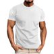 thumbnail image 2 of pstuiky camisetas para hombre, Camiseta deportiva informal elástica de manga corta con cuello redondo para hombre, color liso camisetas de hombre xxxl, 2 of 6
