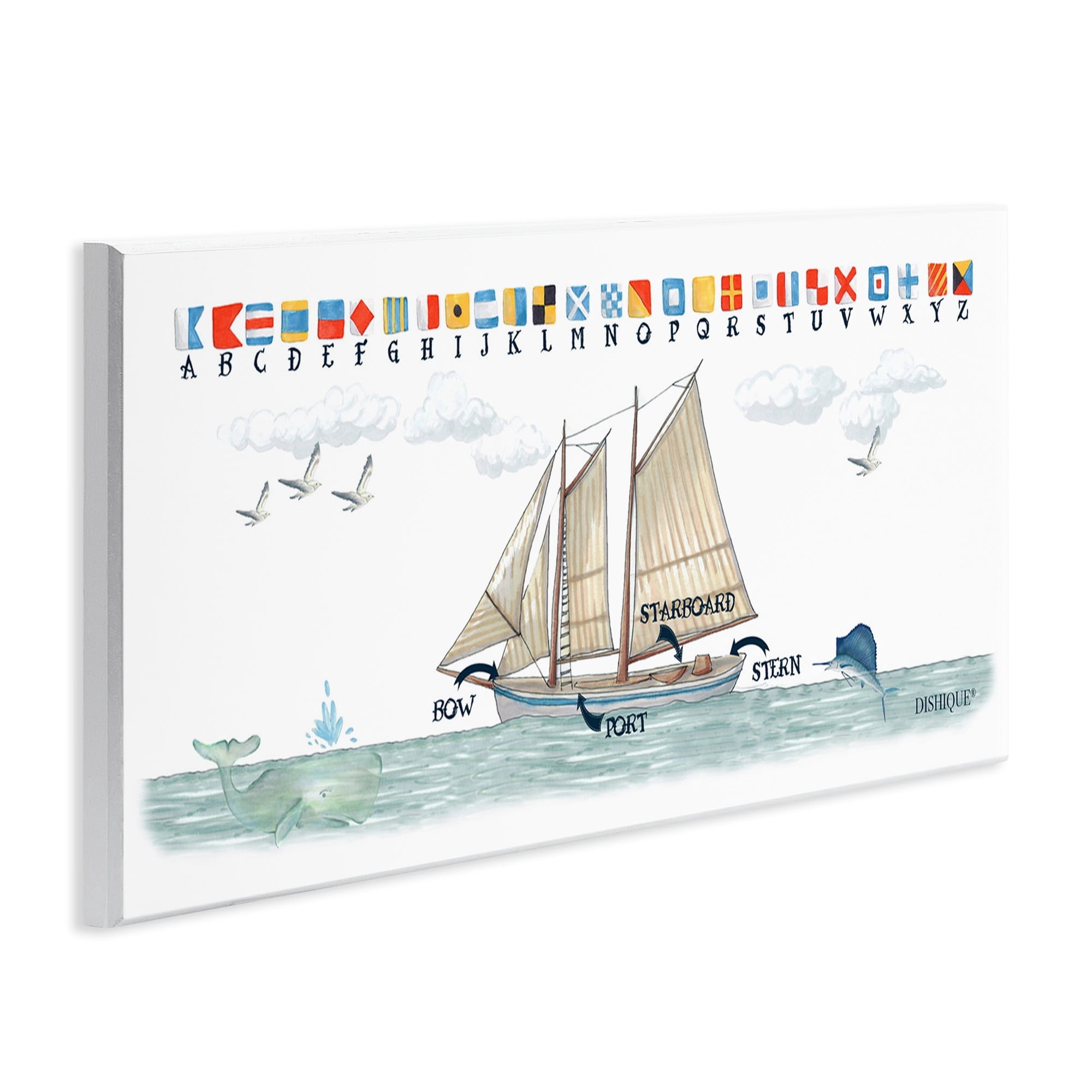 Stupell Industries Sailing Flags Educational Sailboat Structure Boating Diagram Graphic Art Unframed Art Print Wall Art, Design by Dishique