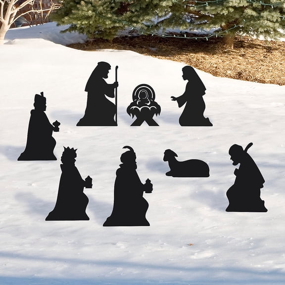 Black Silhouette Nativity Yard Set - 8 Pc