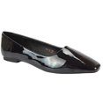 thumbnail image 5 of XY London Womens Maci Patent Faux Leather Square Toe Ballerina Flats, 5 of 5