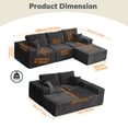 thumbnail image 4 of Boneless Cloud sofa, Small Sectional Loveseat Sofa with Memory Foam,No Assembly Required,Soft Corduroy Fabric,Compact Box Delivery for Apartments & Living Rooms, 4 of 9