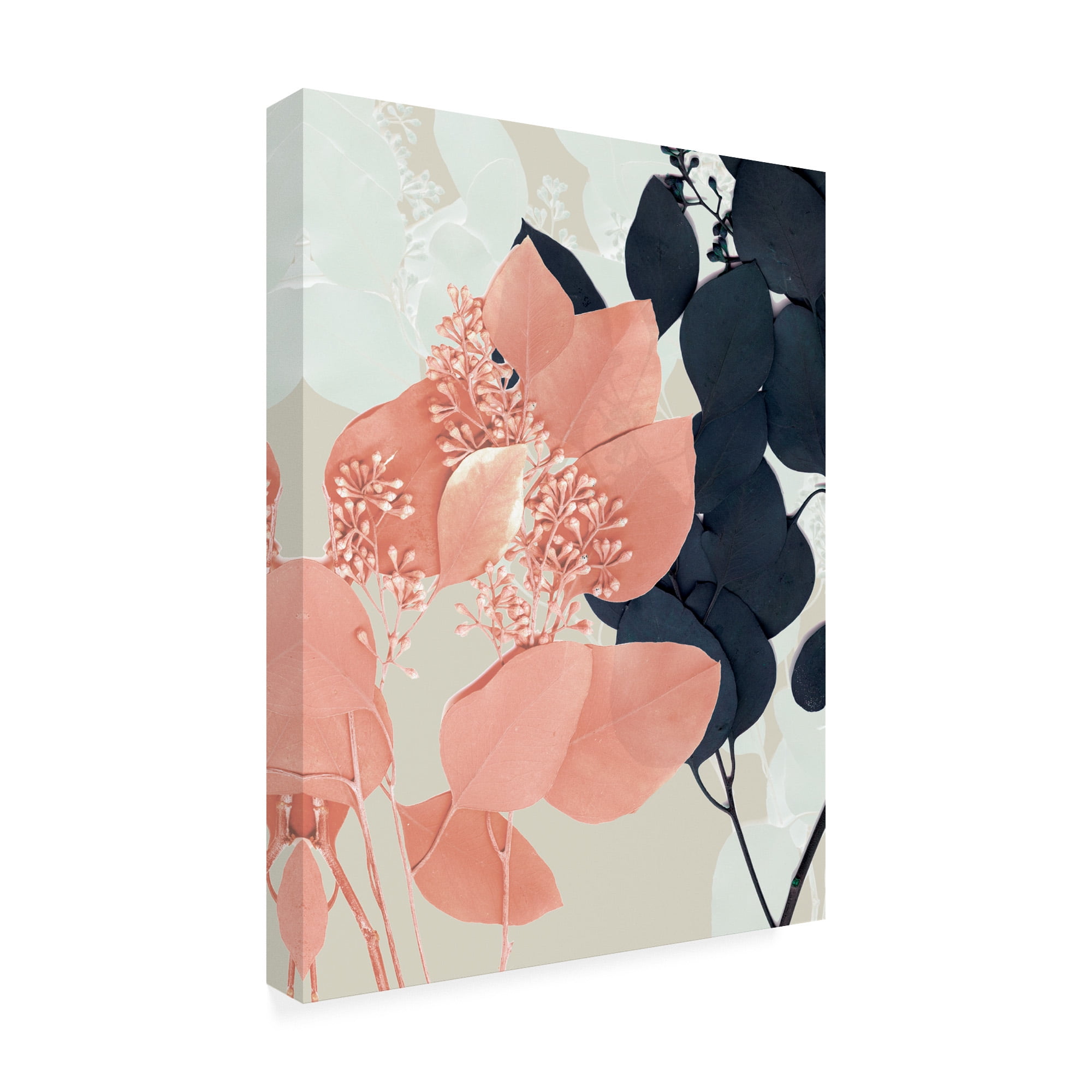 Trademark Fine Art 'Indigo And Blush Leaves I' Canvas Art by Jennifer Goldberger