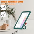 thumbnail image 3 of Silicone Case for Samsung Galaxy Tab A11 8.7" 2025 SM-X133 / SM-X135, Heavy Duty 360° Ring Stand with Shoulder Strap Pen Holder Translucent Hard PC Back Case Cover, Green, 3 of 21