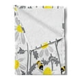 thumbnail image 2 of Grey Soft Flannel Fleece Throw Blanket, Daisy Flowers Bees in Spring Time Honey Petals Floret Nature Purity Blooming, Cozy Plush for Indoor and Outdoor Use, 50" x 60", Yellow White, by Ambesonne, 2 of 5