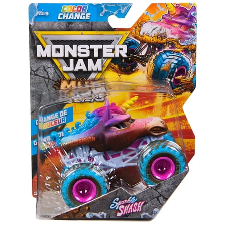 Monster Jam Mud Blasters Sparkle Smash Color Change Monster Jam Truck 1:64 Die Cast Vehicle