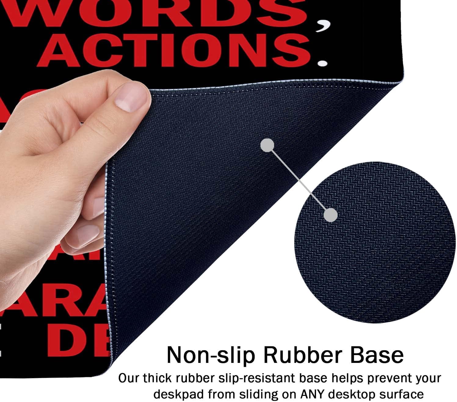 Watch Your Thoughts Motivational Words Quotes Mouse Pad 35.5 X 15.7 Inch XXL Full Desk Mousepad Extended Large Non-Slip Rubber Base Waterproof Big Keyboard Mat with Stitched Edges for Office