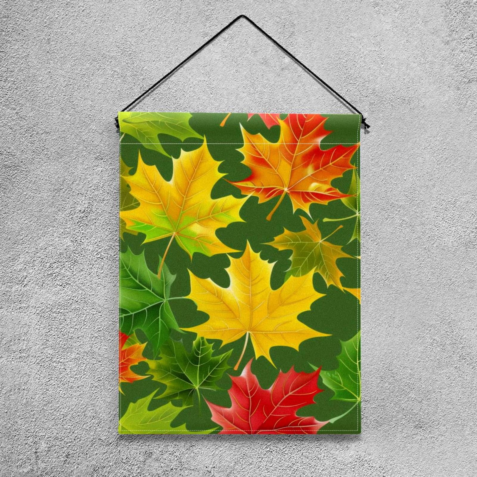 Welcome Colorful Maple Leaves Garden Flag, Vertical Double Sided Small House Flag, Yard Farmhouse Outdoor Deck Veranda Lawn Decor 28x40 Inch