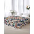 thumbnail image 6 of Colorful Boho Flat Sheet Only Twin Size, Soft Breathable Bed Top Sheets for Mattress, Ethnic Vintage Mexican Flowers Southwestern Luxury Bedding Flat Sheets for Home Hotel Bedroom Bed Protection, 6 of 9