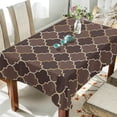 thumbnail image 3 of SKYSONIC 54"X54" Square Tablecloth with Brown Gold Grid Lantern Shapes Prints, Anti-Wrinkle and Smooth Table Cloth for Kitchen/Home Wedding Decoration, 3 of 7