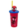 thumbnail image 1 of Vaso Infantil Plástico Ambient 21 Con Tapa y Popote Cabeza 3D Spiderman Capacidad 443 Ml, 1 of 4