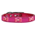 thumbnail image 3 of Mirage Pet Products Leather Bow Dog Collar, Pink, XL/XXL, 3 of 3