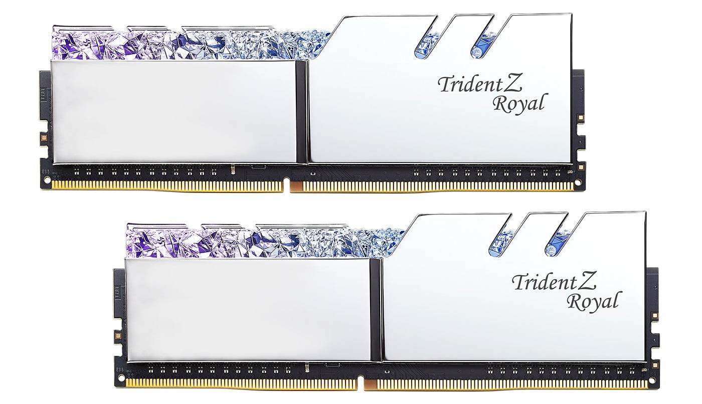 G.Skill F4-5333C22D-16GTRS Trident Z Royal Series 16GB 288-Pin DDR4 SDRAM DDR4 5333 Intel XMP 2.0 Desktop Memory Model, Silver