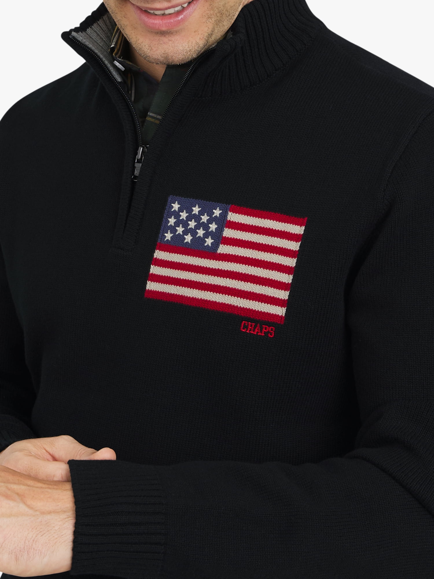Chaps Men's & Big Men's Flag Quarter Zip Sweater, Sizes S-3XL