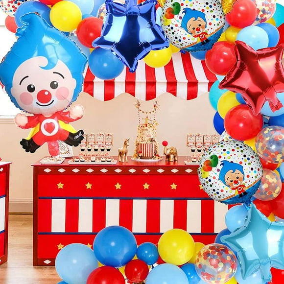 117 Pcs Clown Balloons Party Supplies Arch Garland Red Yellow Blue Balloons for Motocross Favors Clown Carnival Circus Theme Party Decorations  Birthday Party Supplies