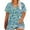 Blue Womens Tops #1, variant on Women's Floral Tops Plus Size V-Neck Short Sleeve Casual Pullover Tops Summer Fashion Loose Fit Blouses Blue