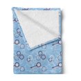 thumbnail image 2 of Steampunk Soft Flannel Fleece Blanket, Key Gears Wheels and Chain Illustration Vintage Industrial Pattern, Cozy Plush for Indoor and Outdoor Use, 50" x 70", Pale Blue White Eggplant, by Ambesonne, 2 of 5
