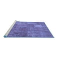 thumbnail image 2 of Ahgly Company Machine Washable Indoor Rectangle Patchwork Blue Transitional Area Rugs, 4' x 6', 2 of 4