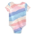 thumbnail image 2 of Pastel Color Diagonal Stripes Clouds Pure Cotton Bodysuit Short Sleeve Pajamas One-Piece Romper Unisex 6M, 2 of 6