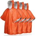 thumbnail image 1 of Lot de 4 Ponchos de Pluie Réutilisables d'Urgence, 90 % Rétention de Chaleur Corporelle / Équipement Résistant aux Intempéries pour Adultes / Idéal pour Camping, Randonnée & Kits de Survie (Orange), 1 of 5