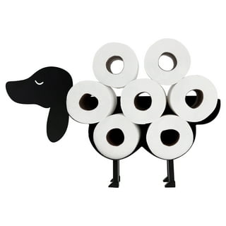 Animal Toilet Paper Holder Dog Shaped Carved Free Standing