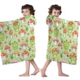 thumbnail image 4 of Red Mushroom Frog Green Pattern Hooded Bath Towel，50"x30" for Ages 3 To 12 Kids, Quick Dry Lightweight Soft Microfiber Hood Beach Towel Cover Up for Kids, 4 of 7