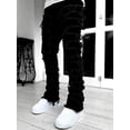 thumbnail image 2 of Mens Stacked Jeans Y2k Slim Fit Skinny Ripped Jeans Distressed Destroyed Denim Pants Hip Hop Jeans, 2 of 5