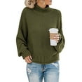 thumbnail image 2 of Women's Long Sleeve Sweaters Turtleneck Loose Soft Knitted Casual Pullover, 2 of 2