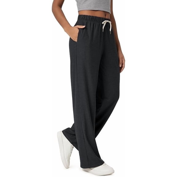 Women's Sweatpants Wide Leg Lounge Pants with Pockets and Drawstring, Relaxed Fit Casual Pants for Everyday Wear