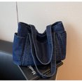 thumbnail image 2 of SPEKSEE Large Capacity Washed Denim Tote Bag, Casual Daily Shoulder Handbag with Zip‑Top Closure Roomy Denim Purse for Work Commute Shopping Travel, 2 of 7
