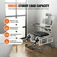thumbnail image 3 of VEVOR Shower Wheelchair, 17.5in Width Aluminum Alloy Bathroom Wheelchair for Inside Shower, Adjustable Rolling Shower Chair w/ Brake for Disabled Adult, 300 lbs Capacity Shower Transport Chair, 3 of 8
