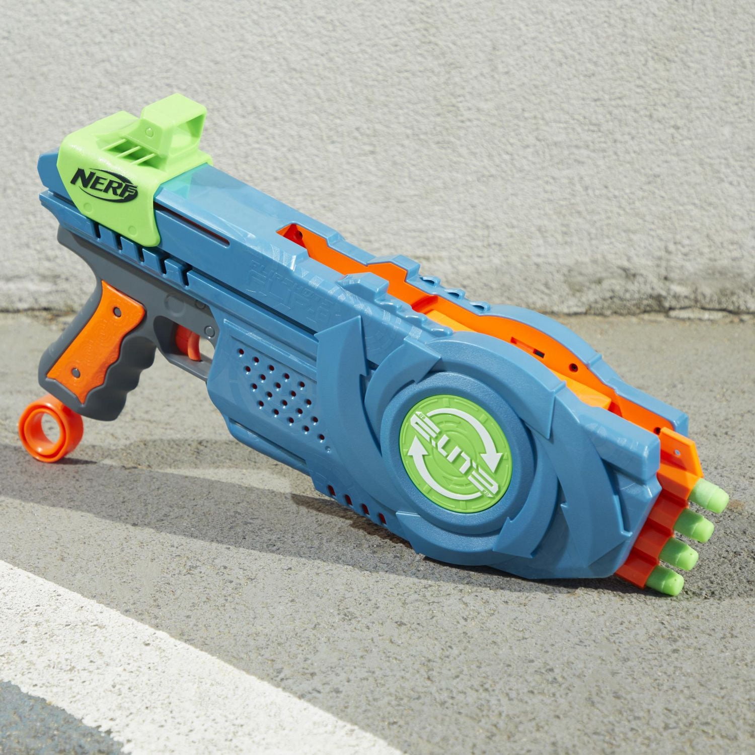 Nerf Elite 2.0 Flipshots Flip-8 Blaster with 8 Dart Barrels That Flip to Double Your Firepower, 8-Dart Capacity, 8 Official Nerf Elite Darts