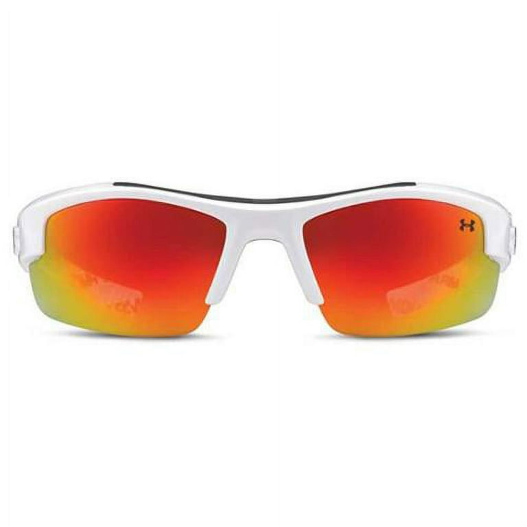 Under Armour Nitro L Sunglasses Shiny White Orange