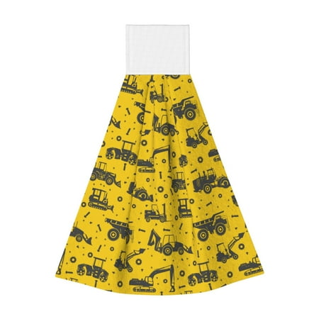 

Easygdp Vintage Excavator Kitchen Hand Towels Hanging Tie Towels Fast Drying Dish Cloth with Loop for Bathroom Restroom Home Decor