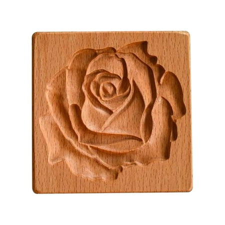 

Doolland Wooden Cookie Molds Wooden Cookie Biscuit Mold Baking Cookie Mold Wooden Carved Mold Cookie Cutter Embossing Mold for Christmas Kitchen DIY Baking Tools