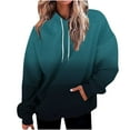 thumbnail image 2 of Jinhomg Plus Size Trendy Hoodies for Women Oversized Casual Gradient Color Sweatshirts Loose Comfort Long Sleeve Kangaroo Pocket Pullovers with Drawstring Black XXL, 2 of 5