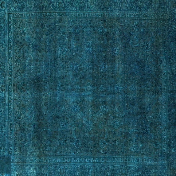 Ahgly Company Indoor Square Abstract Light Blue Modern Area Rugs, 6' Square