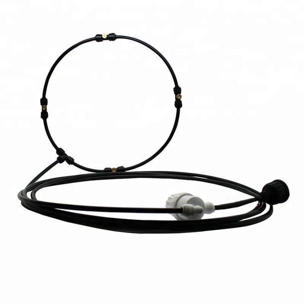 Kit de Ventilador Nebulizador para Exteriores, Anillo Rociador de 40 Cm, Tubo de 300 Cm, Nebulizador de Agua Refrescante, Brisa de Patio, Sistema de Rociado de 4 Boquillas, Fácil Instalación, Ecológi