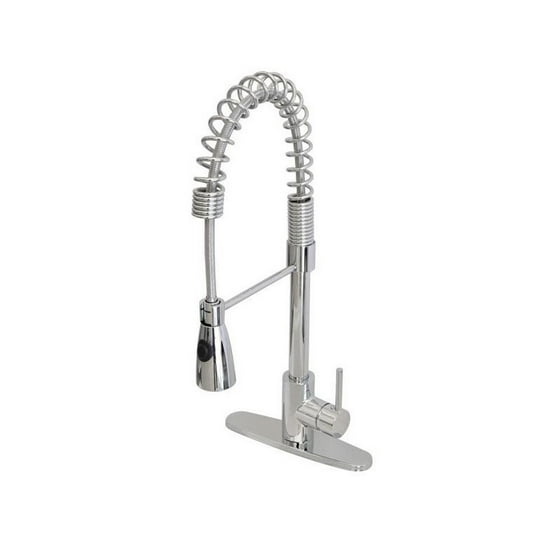 Pre Rinse Commercial Single Handle Pull Down Kitchen Faucet In Chrome