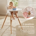 thumbnail image 4 of Fodoss 3-in-1 Wooden High Chair for Babies and Toddlers Easy Clean Baby Feeding Chair with Sponge Cushion Beige, 4 of 8